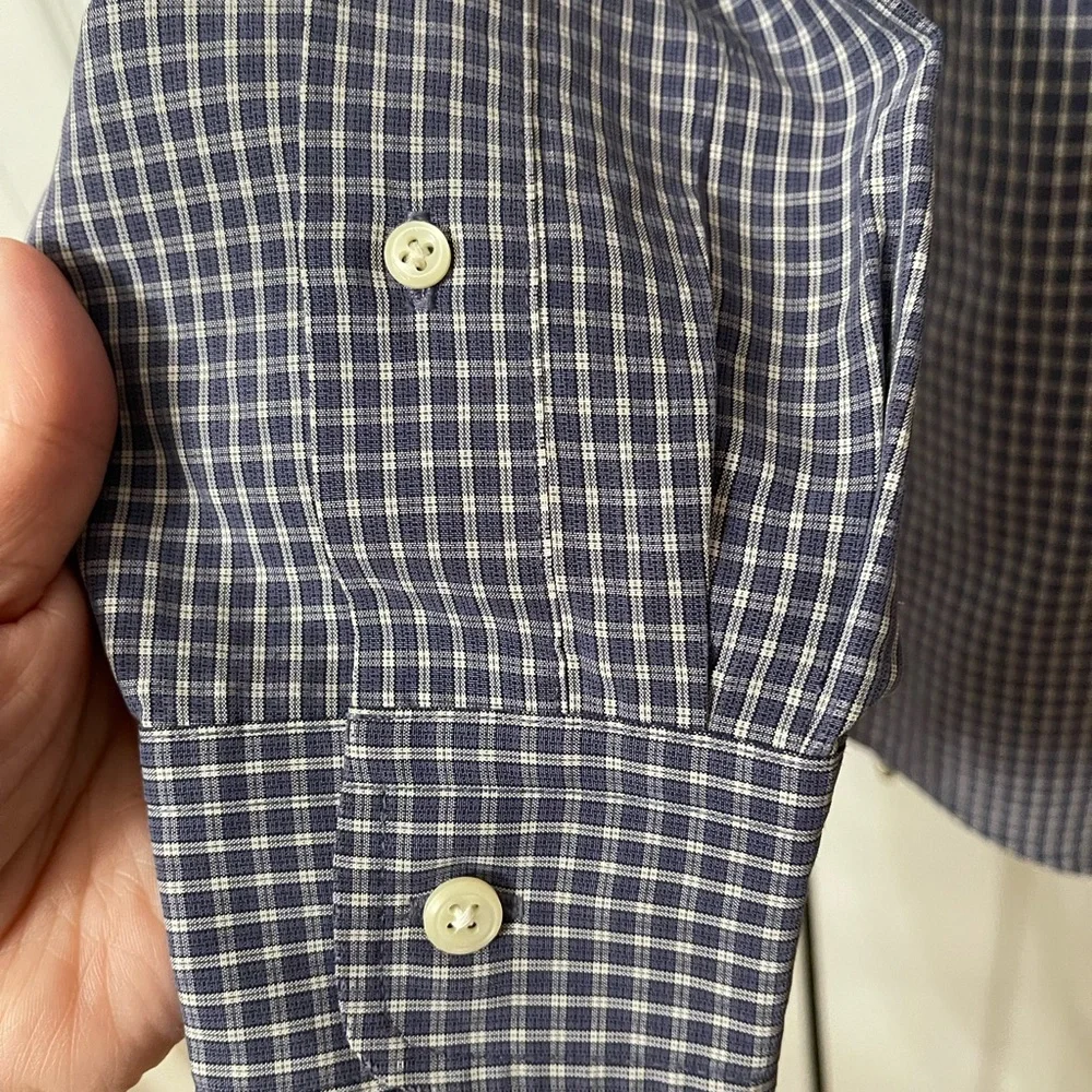 LL BEAN Men’s Blue Dress Shirt - Size Reg M-Long Sleeve Button Down - EUC - Picture 5 of 7